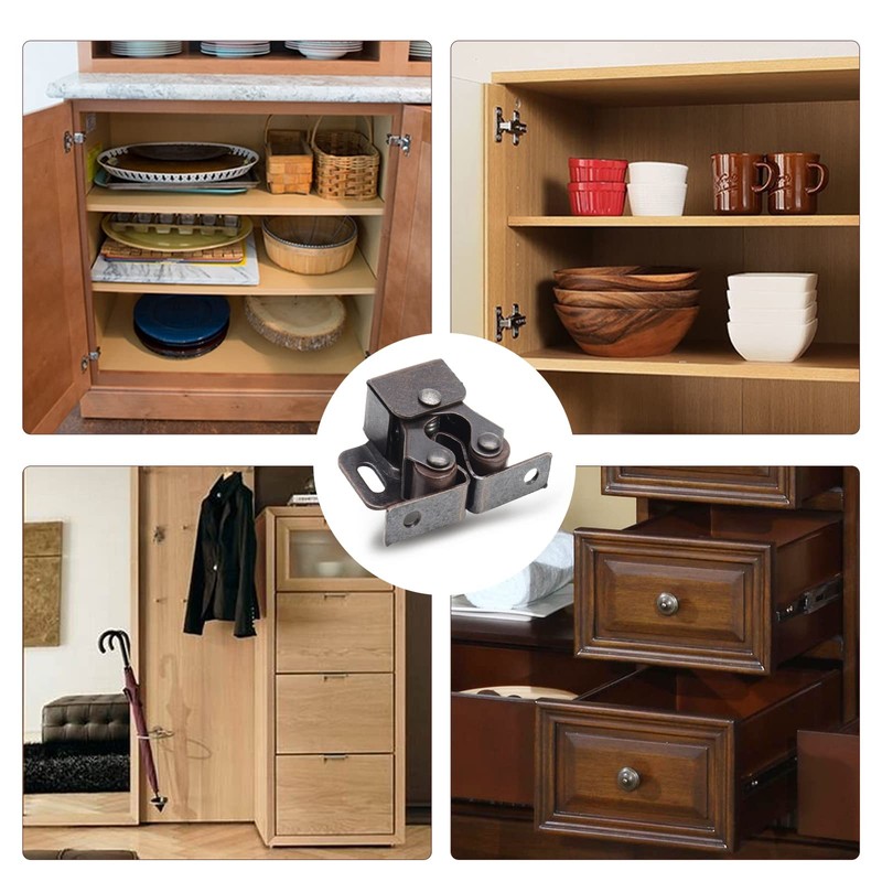 Luomorgo 24 Pack Double Roller Catch Cabinet Latches with Spear