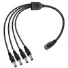 Saisn DC Power Y Splitter Cable 1 Female to 4 Male Plug for CCTV Camera (1 to 4)