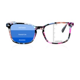 LAMBBAA - Gafas de sol multifocales progresivas, diseño vintage, antiazul, para hombres y mujeres, lectores florales (+0,00/+2,50 aumentos)