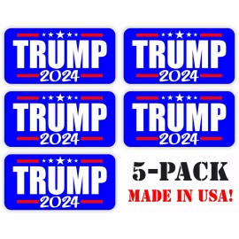 Unbranded set of 5 - TRUMP 2024 Mini Stickers Decals 1x2-inch USA Helmet Hard Hats Toolbox