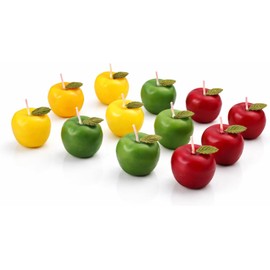 Velas aromáticas de manzana 12 uds – aroma manzana canela, colores rojo, verde y amarillo