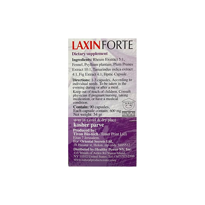 Laxin Forte Capsules - 2 Pack - 180 Count