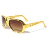 Chrome Party Aviator Elvis Star Sunglasses Men Women (BROWN/GOLD)