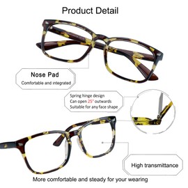 YEIN Progressive Multifocus Reading Glasses, Spring Hinge Blue Light Blocking Glasses for Women Men, No Line Multifocal Readers with Clear Lenses (+1.00/+4.00 magnification)