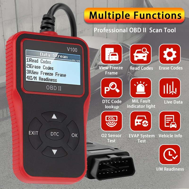 V100 OBD2 Diagnostic Scanner Tool, Code Reader, Engine Light Diagnostic
