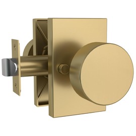 Mega Handles - Laura Privacy I Door Knob for Hallway, Closet and Bathroom I Reversible Heavy Duty Design I Fits All Standard Door Sizes I Screws Included - Satin Brass (1 Pack)