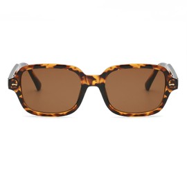 LJCZKA Vintage Rectangle Sunglasses for Women Men, Retro Square Sunglasses Fashion Shades UV400 Protection