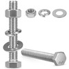 Krysay 12Sets 5/16-18 x 3-1/2 Hex Head Screw Bolt,Nuts,Flat Washer