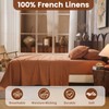 Overket 100% Linen Sheets Queen Size,Breathable & Durable 4-Piece Bed