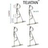 TEJATAN Double Curtain Rod Brackets (Silver, Set of 4 (2