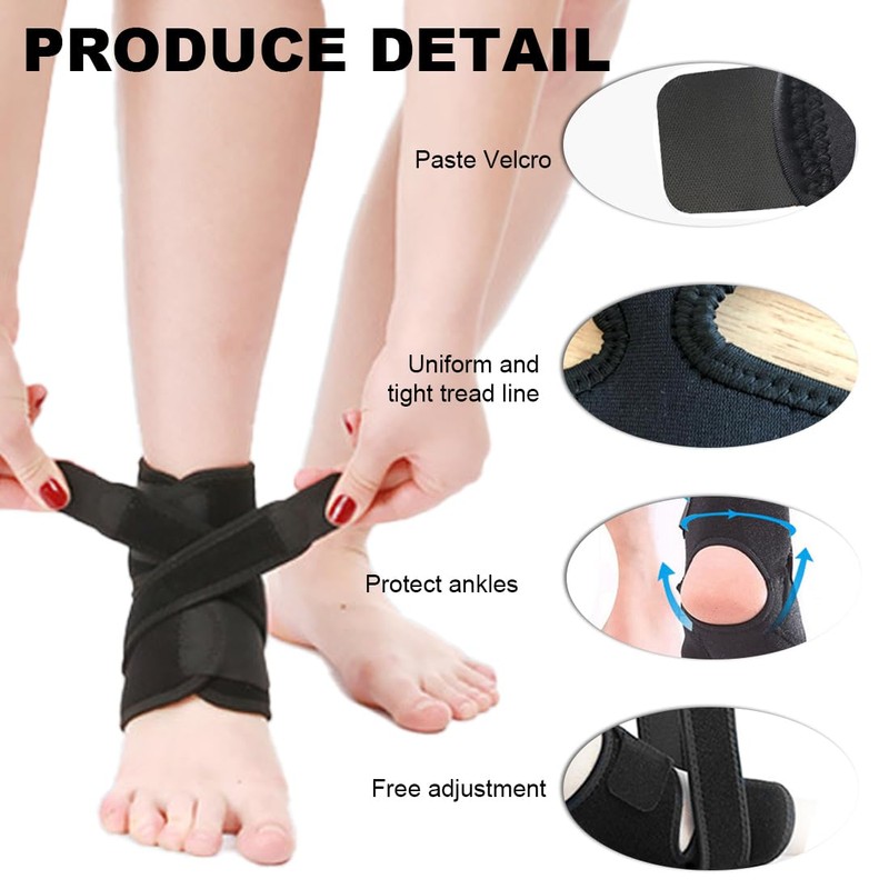 Ankle Brace, Pack of 2 Adjustable Ankle Bandages, Adjustable Ankle
