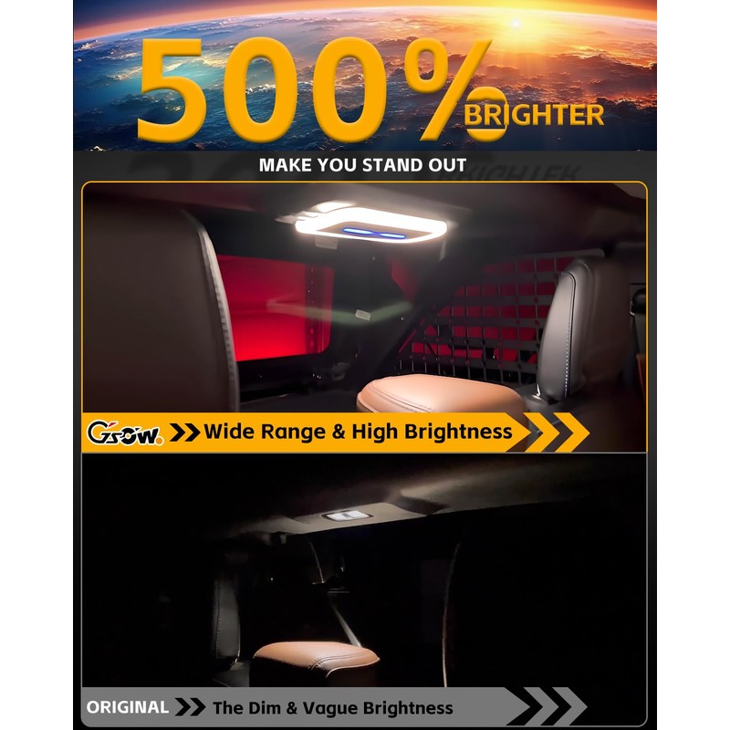 GSOWO Rear Ceiling Lights for Fo-rd Bronco 4 Door 2021-2025,