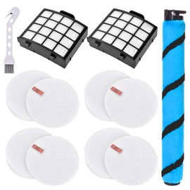 Leadaybetter Filter Replacement for Shark AZ2000 AZ2000W AZ2002 Vertex DuoClean PowerFin Upright Vacuum, 2 HEPA Filters, 4 Foam & Felt Filters, 1 Soft Brushroll, Replace Part XHFAZ2000, XFFKAZ2000