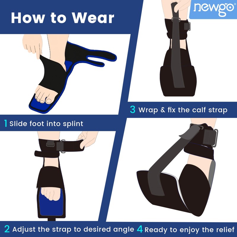 NEWGO Plantar Fasciitis Night Splint with Cold Therapy Ice Pack,