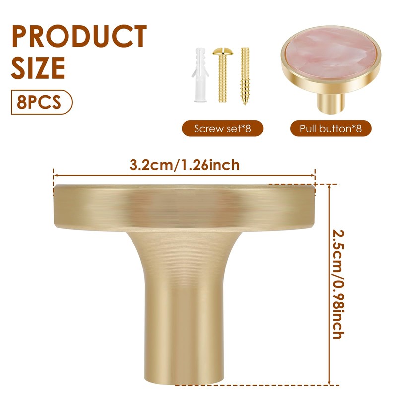 LYIYEYAN 8Pcs Drawer Knob Set, Zinc Alloy Dresser Pull with
