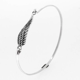 Treasure Bay Beautiful Angel Wing Sterling Silver Bangle Bracelet for Women