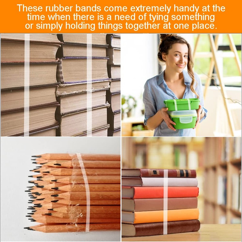 KBNIAN 40 Pcs Rubber Bands, Transparents Large Thick Rubber Bands