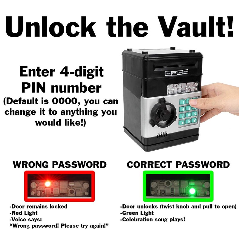 Cash Vault for Kids - Password Protect Your Bills and