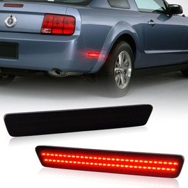 Gempro LED Side Marker Lights for 1999-2004 Ford Mustang Rear Bumper Marker Parking Lamps Smoked Len, 2PCS (Red Led)