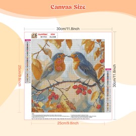 EOBROMD Diamond Painting Kits for Adults, 5D DIY Cute Bird Diamond Art Kits Peinture Diamant for Beginner, Full Drill Diamond Dots Perfect for Beginner Home Wall Decor 30x30cm