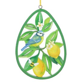 Gisela Graham Lemon & Blue Tit Hanging Easter Decoration