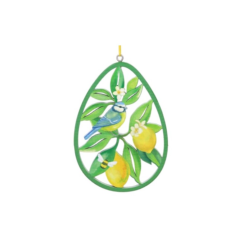 Gisela Graham Lemon & Blue Tit Hanging Easter Decoration