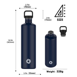Healter 2L Stainless Steel Single Wall Uninsulated Water Bottle, Environmentally Friendly, Reusable, Plastic-Free, Leak-Proof Metal Water Bottle for Outdoor Sports, Blue