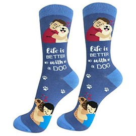 E&S Imports Pet Lover Socks - Fun - All Season - One Size Fits Most - for Women and Men – Cat and Dog Gifts (I love my dog)