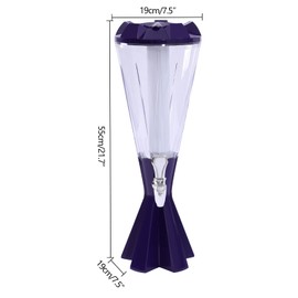 3L LED Beer Tower Dispenser with Ice Tube,Multi-Color Lighted Drink Dispenser for Parties, Bars & Home Use,Leak-Proof ABS/PET Keg Tap for Beer, Juice, Cocktails (Purple)