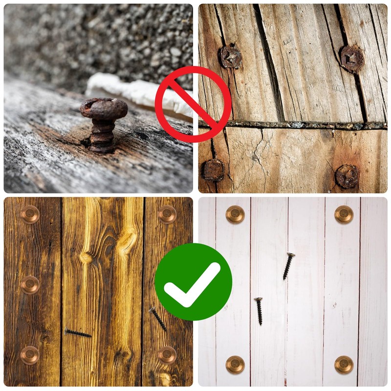 Brass Decorative Screws with Caps, 16 Pcs Wood Screws for