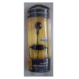 Scosche hp32m soloBUD Handsfree Mono Earbud with Clip &Mic - Wired Headsets - Retail Packaging - Black