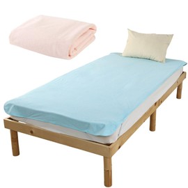 Waterproof Sheets, Single Size, Set of 2 (39.4 x 82.7 inches (100 x 210 cm), Pink & Saxophone Compatible, Dryer Safe, Waterproof Sheet, 100% Cotton, Long, Single Pile Fabric, Washable, Nursing Care, Bedwetting Pad, Nursing Sheet, Dust Mite Resistant, Dryer