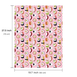 WRAPAHOLIC Sushi Faces Wrapping Paper Sheet - 6 Sheets Cute Sushi Trendy Design for Baby Showers, Birthday, Wedding, Christmas - 19.7 Inch X 27.5 Inch Per Sheet