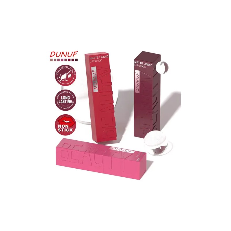 Dunuf 1pc Brillo De Labios Mate Y A Prueba De