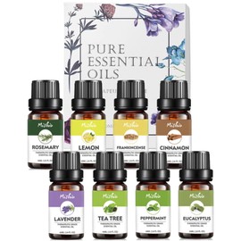 Pure Essential Oil B Set, 100% Pure Essential Oils, 0.4 fl oz (10 ml) x 8 Bottles Aroma Oil