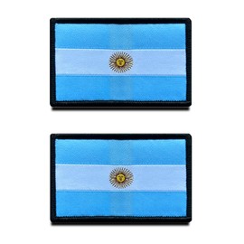Zcketo Argentina Flag Patches 2 PCS Hook and Loop Fastener Embroidered Tactical Military National Argentine Patch for Attach to Caps,Bags,Backpacks,Vest,Uniforms,Football Team,Tactical Clothes Etc.