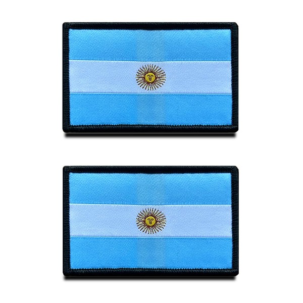 Zcketo Argentina Flag Patches 2 PCS Hook and Loop Fastener