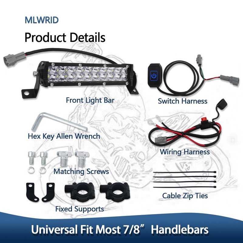 MLWRID Dirt Bike Light Bar, 60W Universal Motocross Light Bar