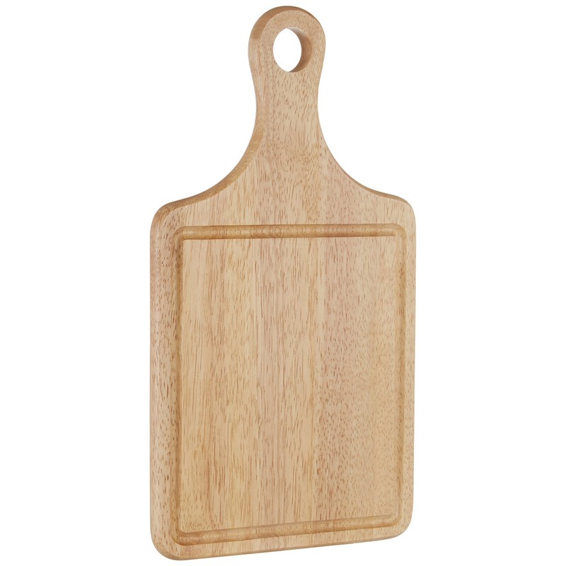 Premier Housewares Rubber Wood Paddle Chopping Board with Groove, 36