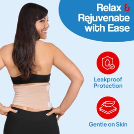 CuredWell Castor Oil Pack Wrap Organic Cotton – Reusable, Adjustable - Gut and Liver Detox, Waist, Abdomen & Stomach Wraps - Wellness Packs for Women & Men - XS-S