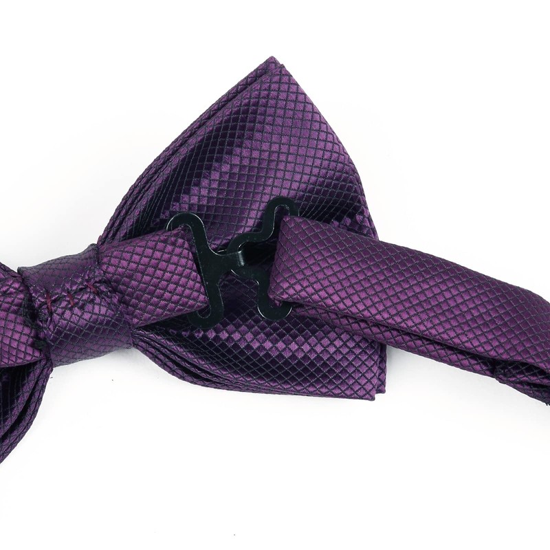 Alizeal Mens Solid Color Bow ties Polyester Pre Tied Wedding