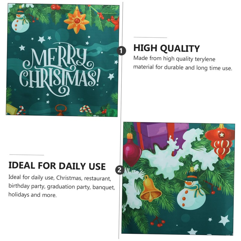 SHOWERORO Oilproof Tablecloth Christmas Table Cover Waterproof Vinyl PVC for