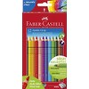 FABER-CASTELL Farbstift Jumbo GRIP, mit Spitzer, Schreibfarbe: 12er sortiert (12