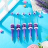 5 Pcs Fine Purple Beadable Pens, Glitter Cool Ballpoint Pens,