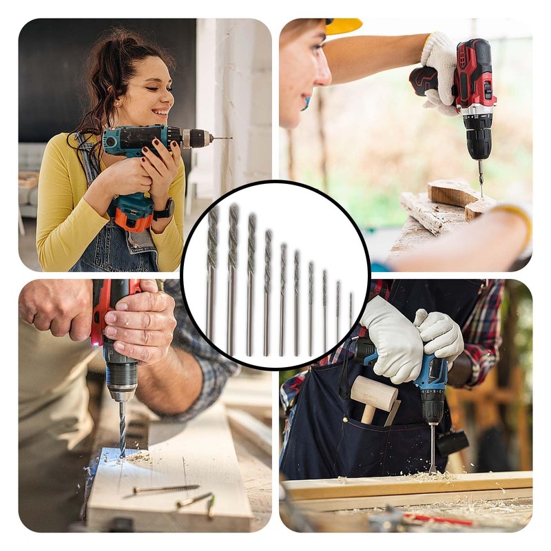 10 Piece Diamond Drill Bit Set, Tile Drill Set, Robust