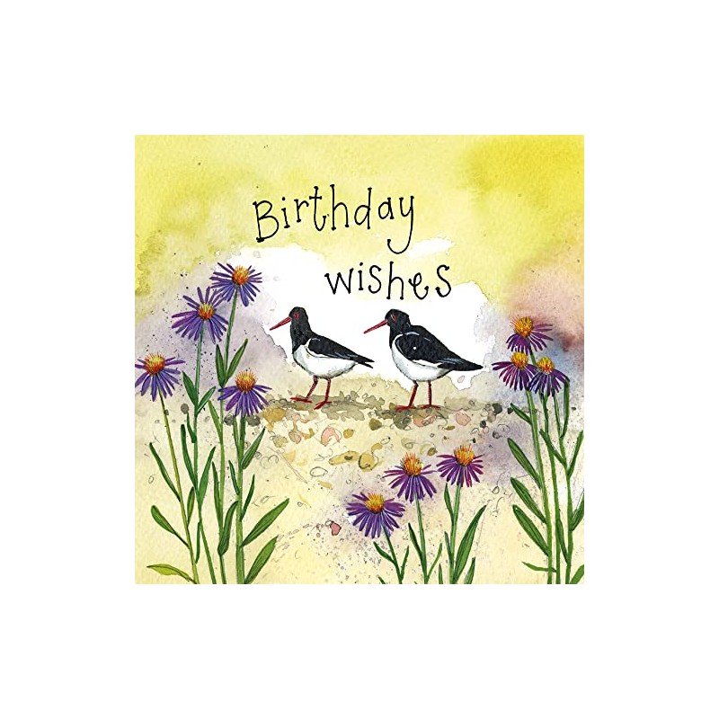 Alex Clark Art Birthday Wishes Oystercatchers Foil Card