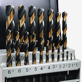 NORTOOLS Metal Drill Bit Set 19-Piece Drill Bit Set HSS M2 Turbo Drill Twist Drill Bit Set Attachments for Drills for Alloy Steel, Sheet Metal