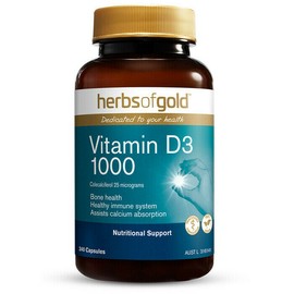 Herbs of Gold Vitamin D3 1000, 120 Capsules