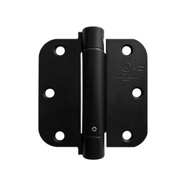 Heavy Duty 3 1/2" Inch Self-Closing Spring Loaded Door Hinge with 5/8" Radius Corners in Black Finish﻿ (3 Pack)
