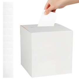 Wedding Card Box Wedding Card Post Box for Reception, Cardboard Ballot Box Suggestion Box with 10 White Card, Charitable Donation Boxes for Charity Voting Wedding Collecting Fundraising Feedback